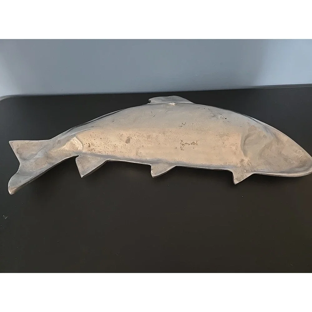 Vtg Trout Fish Large Aluminum Platter Tray Bruce Cox ?